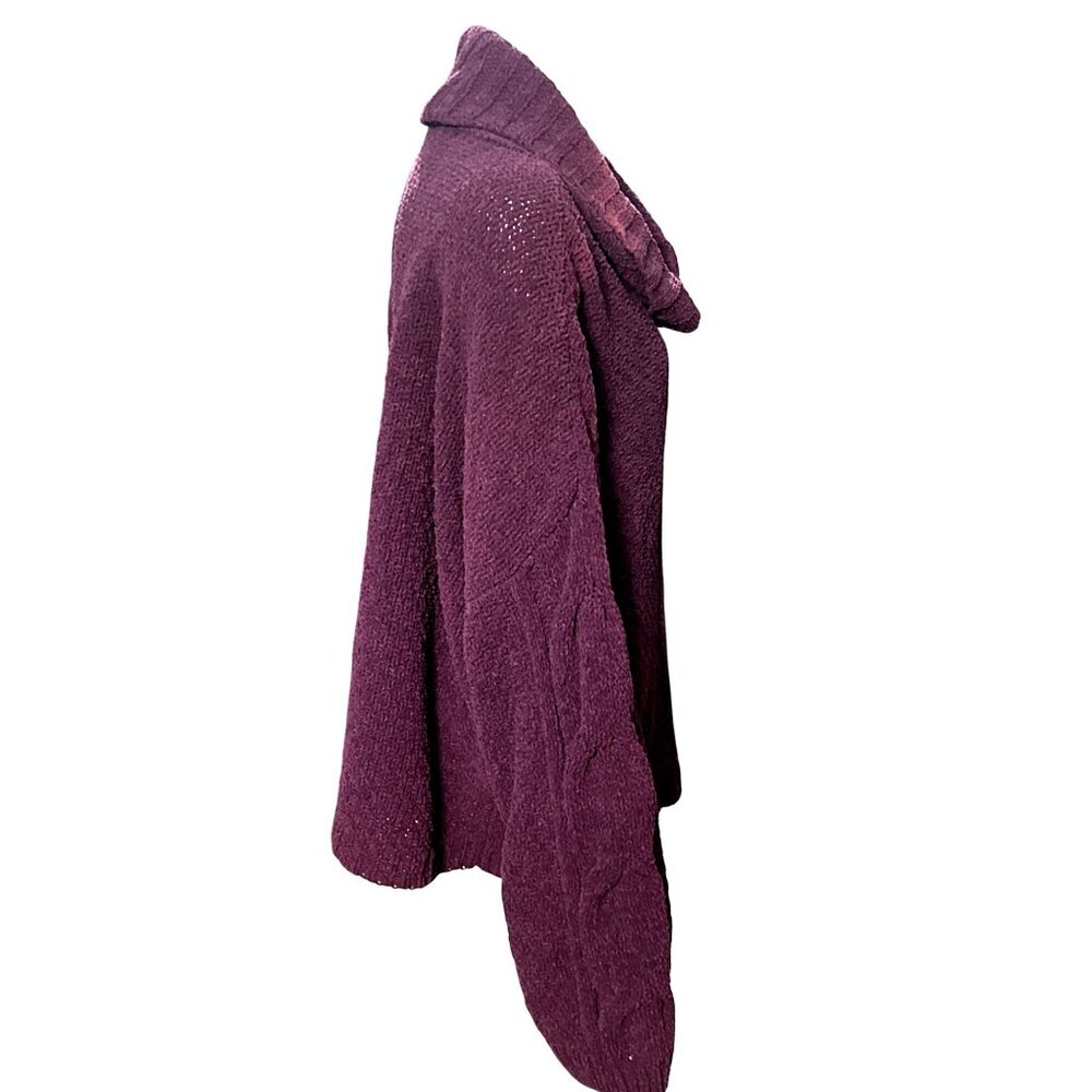 Seven7 Cable Knit Purple Cowl Neck Sweater Cozy Premium Quality Brand Size XXL - Picture 5 of 11